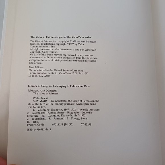 The Value Of Fairness. The Story Of Nellie Bly Vintage Book - Picture 5 of 12